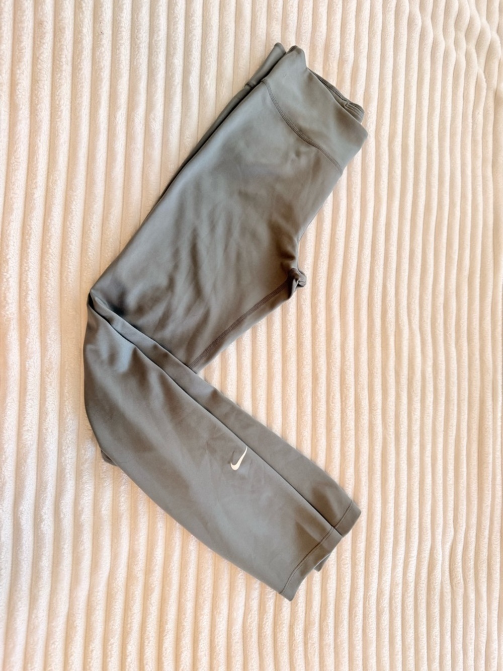 Nike Girls Grey Leggings with White Swoosh Dri-FIT